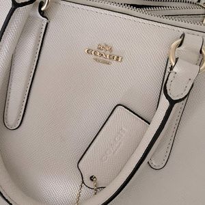 Cream/white coach purse